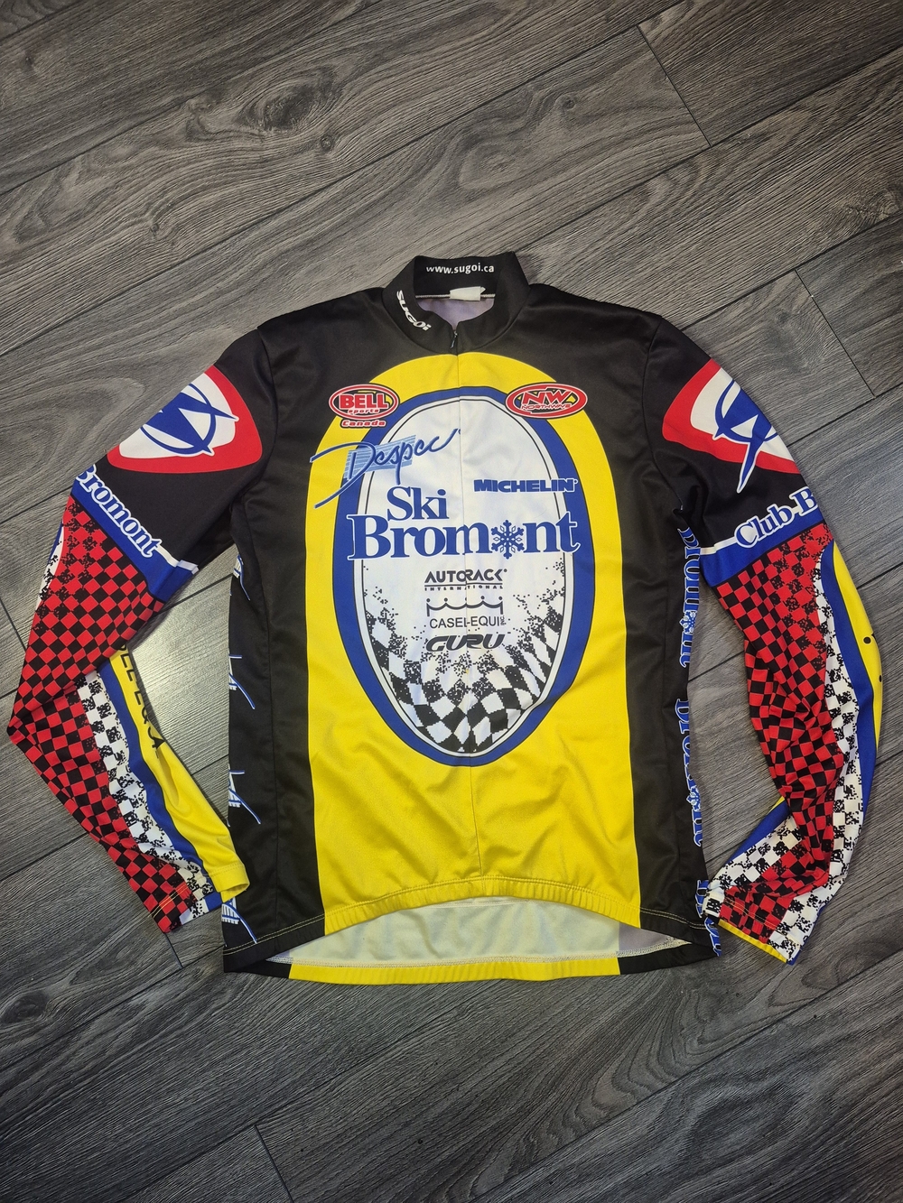 VINTAGE SUGOI SKI BROMONT CYCLING JERSEY LONG SLEEVE - MEN'S MEDIUM